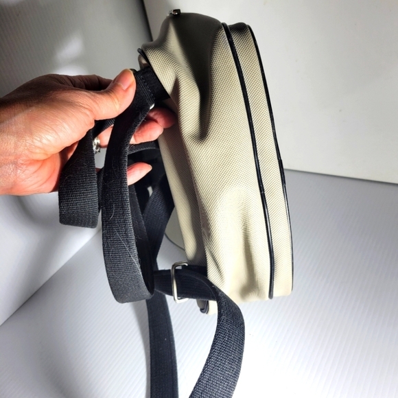 Lacoste birch white small back pack knapsack black straps - Picture 6 of 11